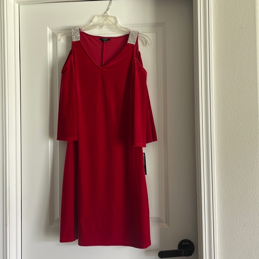 Red velour dress